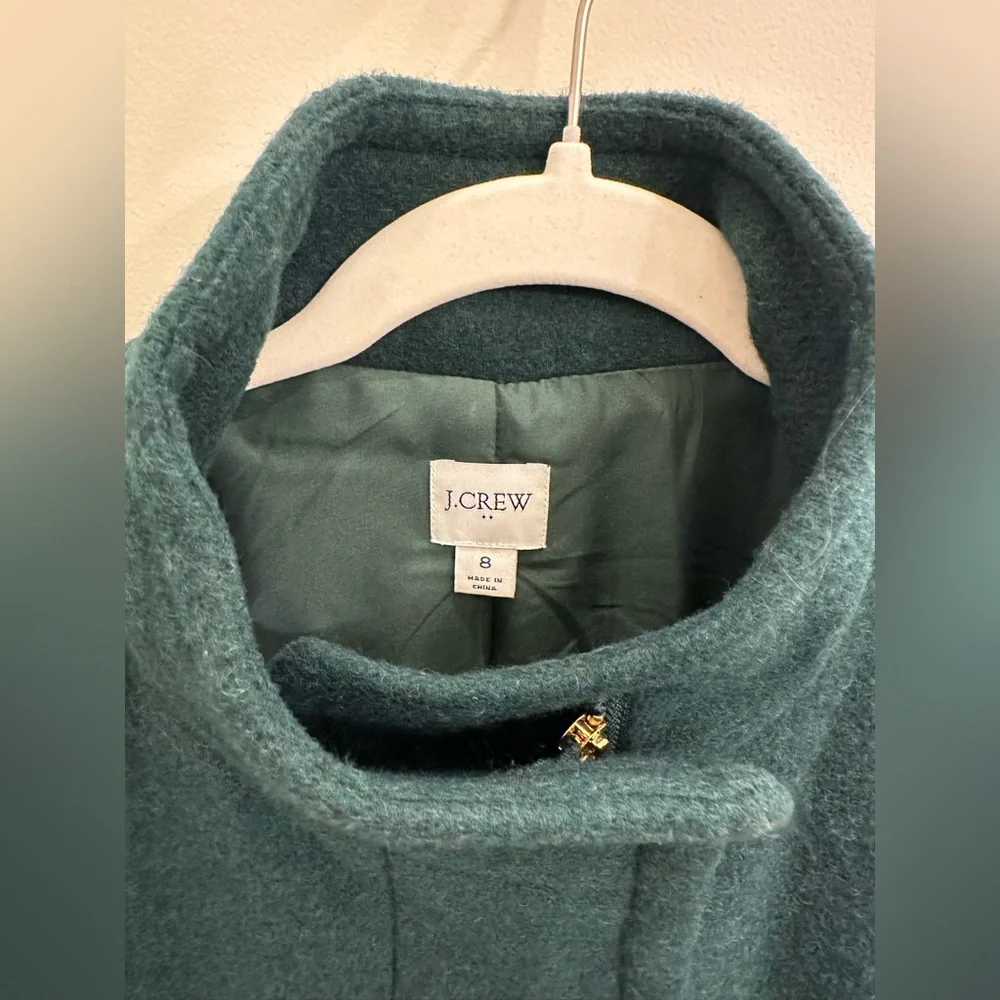 J. Crew NWT Green Wool Blend City Coat Size 8